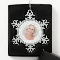 Loved Beyond Words Missed Beyond Measure Photo Snowflake Pewter Christmas Ornament
