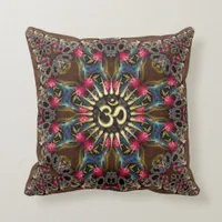 Bohemian Geo-Fractals Vintage OM Sign Cushion