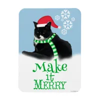 Make it Merry Holiday Tuxedo Cat Magnet