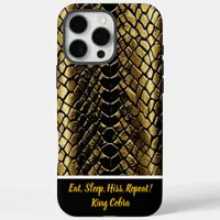 Shimmering golden snake skins iPhone 16 pro max case