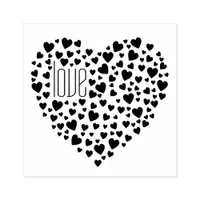 Hearts Full of Hearts Love Black Rubber Stamp