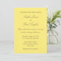 Elegant Butter Yellow Wedding Invitation