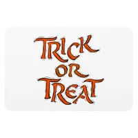 Halloween Trick or Treat Shaky Orange Words Magnet