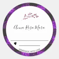 ** Canning Jelly  Buffalo Gingham Heart . AP30  Classic Round Sticker