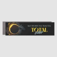 Total Solar Eclipse 2024 Your City State Black  Car Magnet