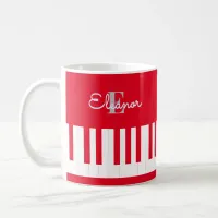 Monogram Musical Keyboard Music Red Piano Keys Coffee Mug