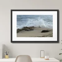 Splashing Wave Sea Spray Seascape Beach Framed Art