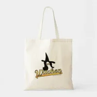 Witchen Halloween Witch Cartoon Season Slogan Tote Bag
