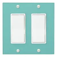 Custom Teal Green Blue Photo Artwork Double Rocker Light Switch Cover