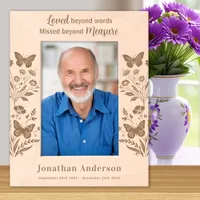 Memorial Floral Remembrance Personalize Wood Photo Engraved Frames
