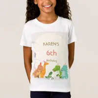 Whimsical Dinosaur Princess Birthday T-Shirt