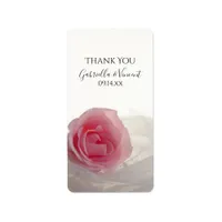 Pink Rose on White Wedding Thank You Favor Tags