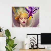 Angel with orchid poster