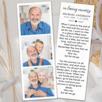 Modern Memorial 3 Picture Custom Funeral Prayer Bookmarks