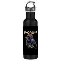 F-Caw-F Gaming Raven With Headphones - Edgy Stream Stainless Steel Water Bottle