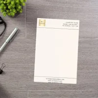 Beige cream business logo letterhead post-it notes