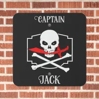 Personalized Jolly Roger (Cutlass) Metal Sign