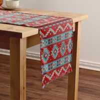 Southwest Mesas Turquoise & Red Short Table Runner