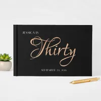 Elegant Black and Gold 30th Birthday Guest Book