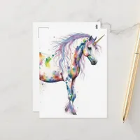 Colorful Unicorn Fantasy Postcard