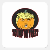Trumpkin Or Treat Halloween Trumpkin Trick Or Trea Square Sticker