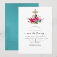 Boho Chic Floral Confirmation Invitation