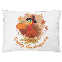 Happy Thanksgiving Typography Pet Bed