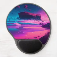 Keeping in Touch | Pink Ocean Waves Gel Mouse Pad