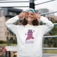 Cute Purple Cartoon Blob Monster Fun for Kids Hoodie