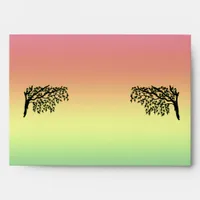 Envelope - Card - Rainbow background and Trees