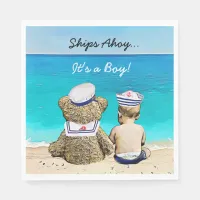 Ships Ahoy, Its a Boy, Nautical Baby Shower Napkins