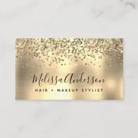 Iridescent Gold Foil Glitter Calligraphy Business Card