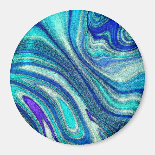 Elegant Aquamarine Paua Rainbow Shell Inspired Magnet