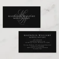 Monogram Minimalist Public Notary Business Card