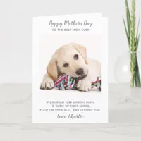 Funny Mothers Day Personalized Pet Photo Dog Mom  Holiday Card