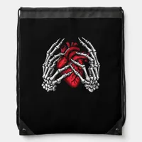 Skeleton Hands Holding Heart Halloween Costume  Drawstring Bag