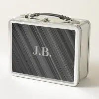 Silver Grey Stripes Lunchbox