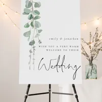Minimalist Eucalyptus Names Welcome to Wedding Foam Board