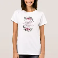 Girly Isaiah 40 Bible Verse with Pink Flowers T-Shirt