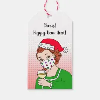 A Gift for You Retro Lady with Wine Glass Cheers Gift Tags