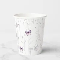 Butterfly Boho Wildflower Girl Baby Shower Paper Cups