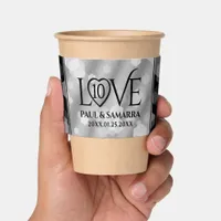 Elegant 10th Tin Wedding Anniversary Celebration Coffee Cup Sleeve