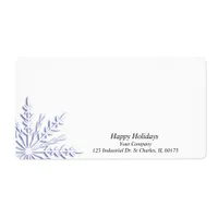 Business Blue Snowflake on White Label