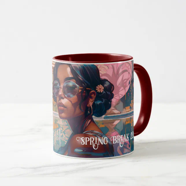 Tamil Woman Miami Resort Pool Painting Mug