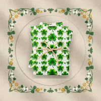 St. Patrick's Day Green Clover Diamond Pattern Wrapping Paper Sheets