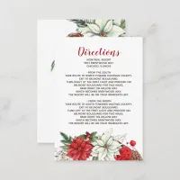 Rustic Poinsettia Winter Foliage Pine cone Details Enclosure Card