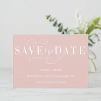 Blush Elegant Simple Handwritten Calligraphy Save The Date