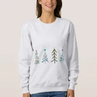 Cute Christmas trees doodle Sweatshirt