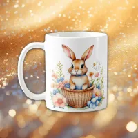 Vintage Watercolor Easter Bunny Personalized Coffee Mug