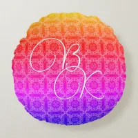 Rainbow Pastel   Round Pillow